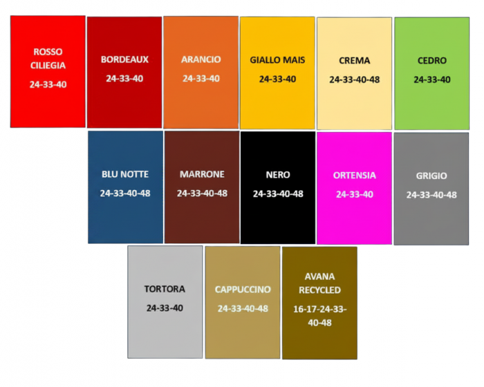 TABELLA COLORI TAOVAGLIOLI SENZA STAMPA  33X33
