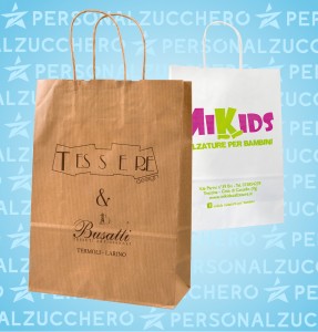 borse manico ritorto, borse in carta, paper bags