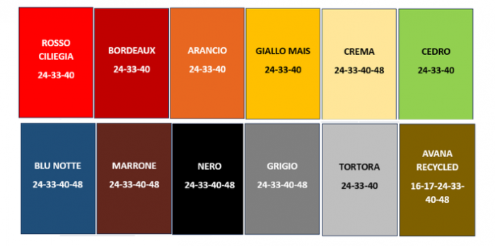 Tabella colori 24x24- 33x33 personalizzati 2