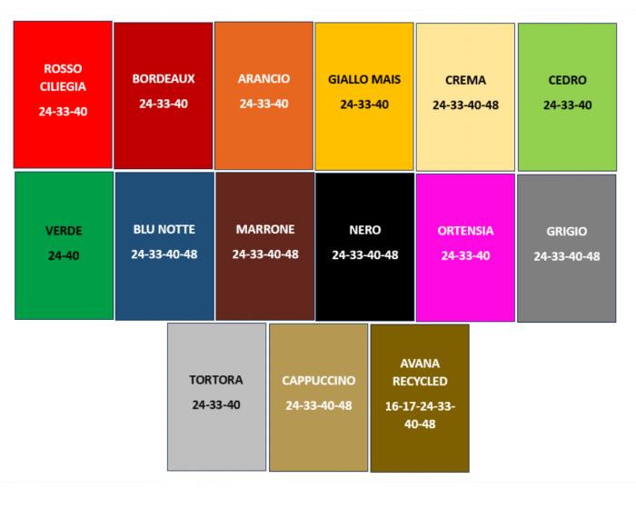 Tabella colori 40x40 personalizzati e neutri
