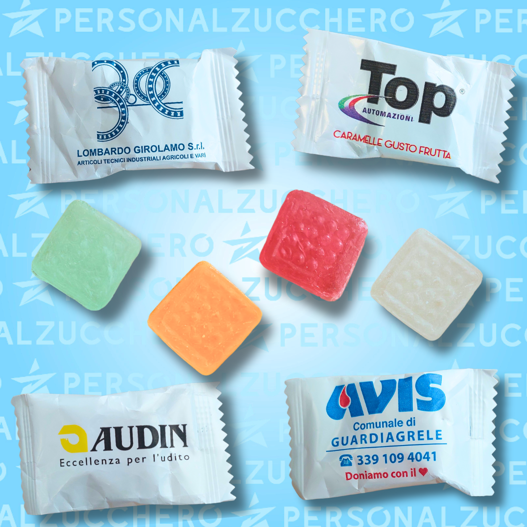CARAMELEL PERSONALIZZATE, CARAMELLE BRANDIZZATE, CARAMELLE CON LOGO