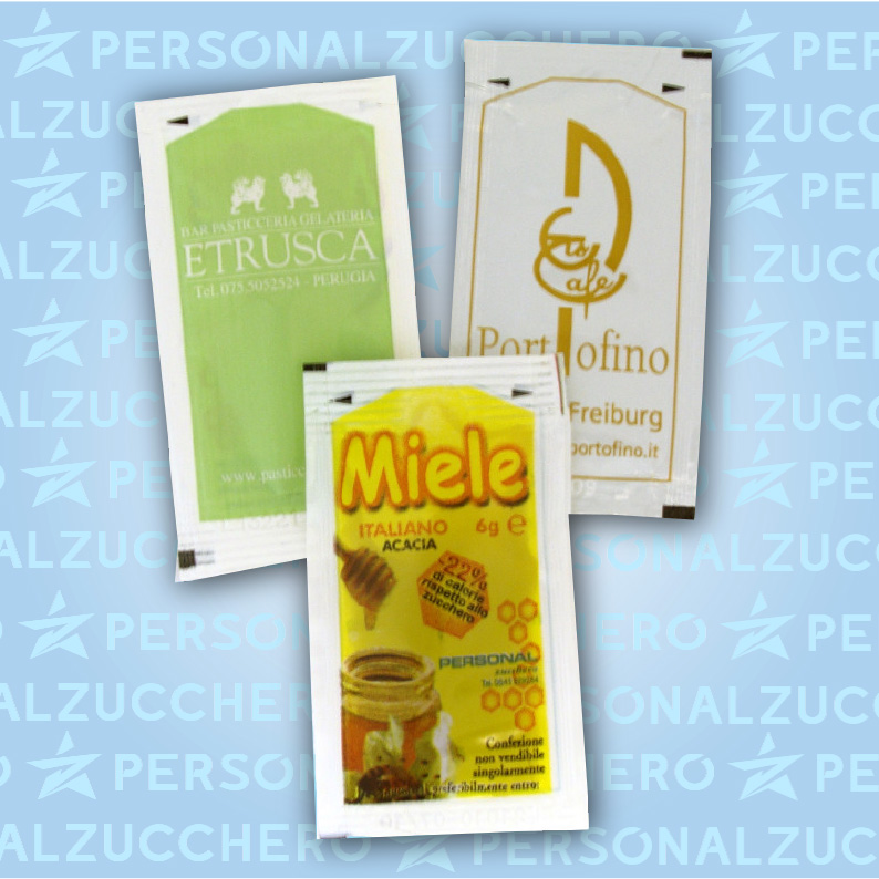 Personal Zucchero srl - bustine di zucchero personalizzate per bar,  ristoranti, eventi // Miele in bustine monodose